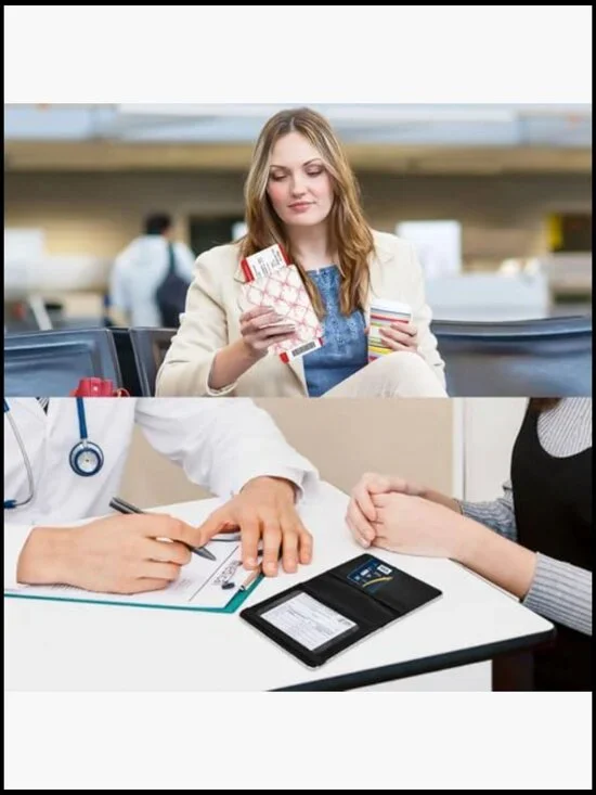 PU Leather Passport Cover RFID Wallet Travel Organizer Credit Card Slots - Picture 6 of 7